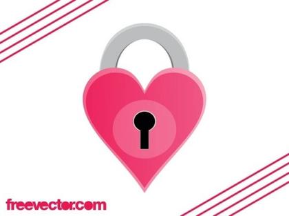 Heart Padlock Free Vector