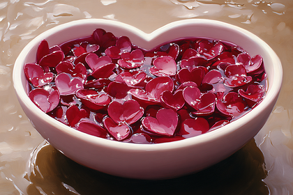 Heart Shaped Bowl With Floating Hearts