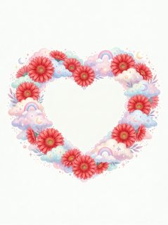 flower heart frame