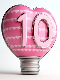 Heart-Shaped Lightbulb Number Ten