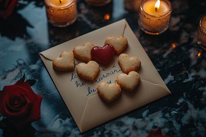 Heartfelt Letter With Cookies and Candles