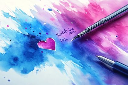 Heartfelt Love Note Watercolor
