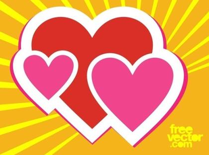 Hearts Badge Free Vector