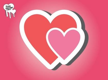 Hearts Sticker Free Vector