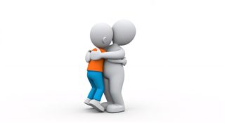 hugging 3d characters