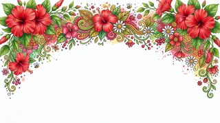 Hibiscus floral border