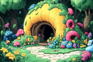 Hobbit House Entrance in Fantasy Forest