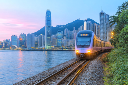 Hong Kong Train at Dusk