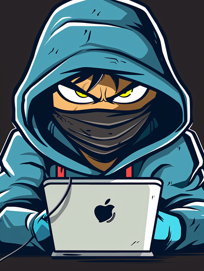 Hooded Hacker at Laptop