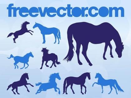 Horse Silhouettes s Free Vector