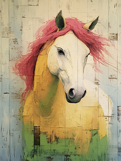 Horse With Pink Mane Painting