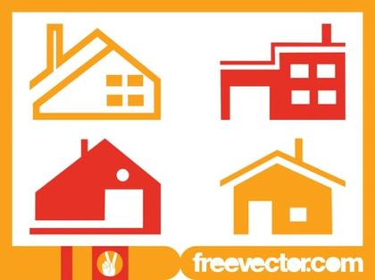 House Icons Set Free Vector