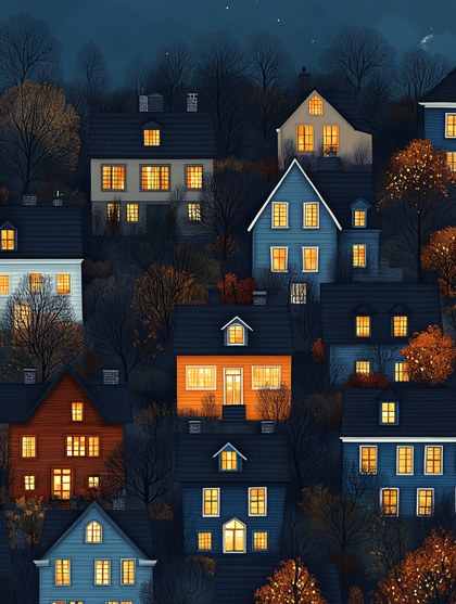 Houses At Nightfall