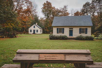 Houses In Autumn Landscape