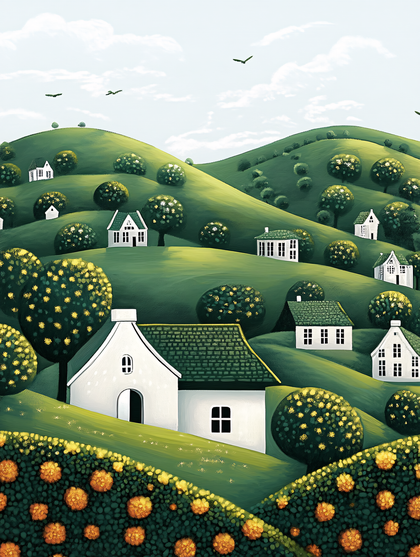 Houses On Green Hills