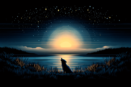 Howling Wolf At Dusk