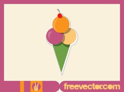 Ice Cream Sticker Free Vector