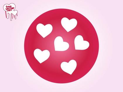 Icon With Hearts Free Vector