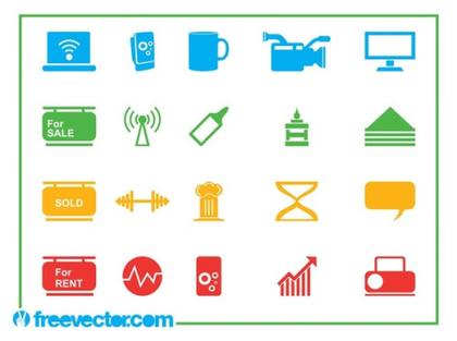 Icons Set Free Vector