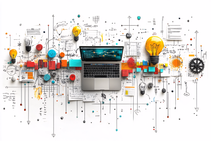 Ideas And Data Visualization On Whiteboard