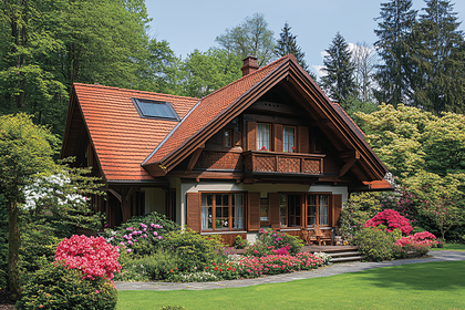 Idyllic Bavarian House Surrounded by Lush Gardens