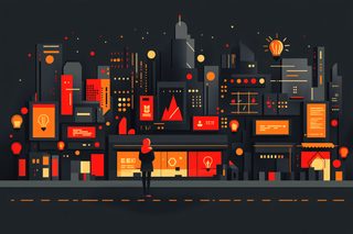 Illuminated Cityscape At Night