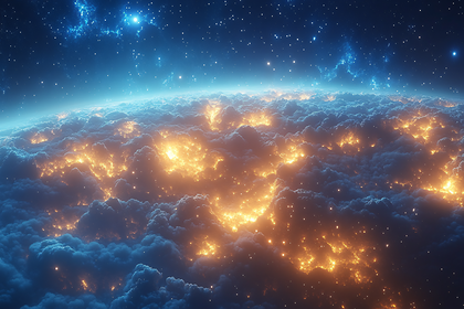 Illuminated Cloud Planet