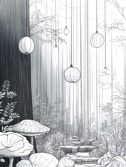Illuminated Forest Pathway
