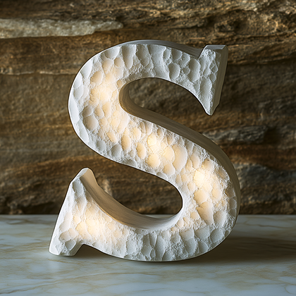 Illuminated Stone Letter S