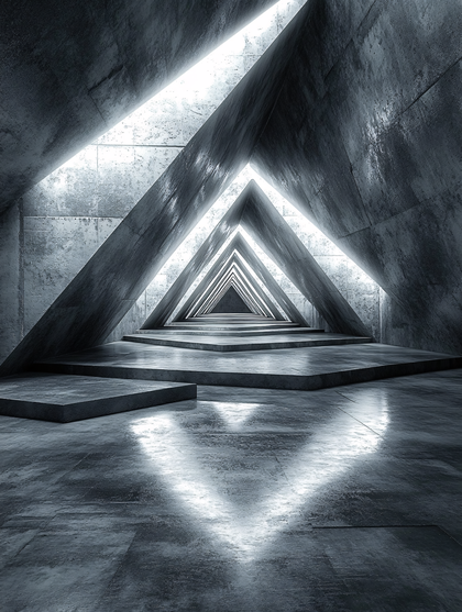 Illuminated Triangular Tunnel