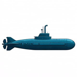 blue military submarine