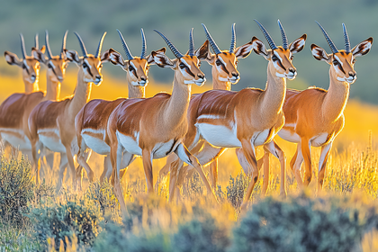 Impala Troop at Sunset