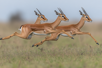 Impalas in Full Stride