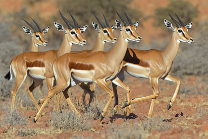 Impalas Running in Savanna