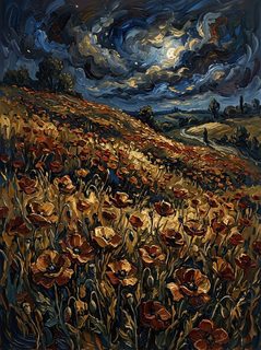 poppy field painting