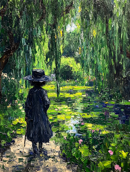 Impressionistic Pond Scene