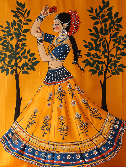 Indian Dancer And Trees
