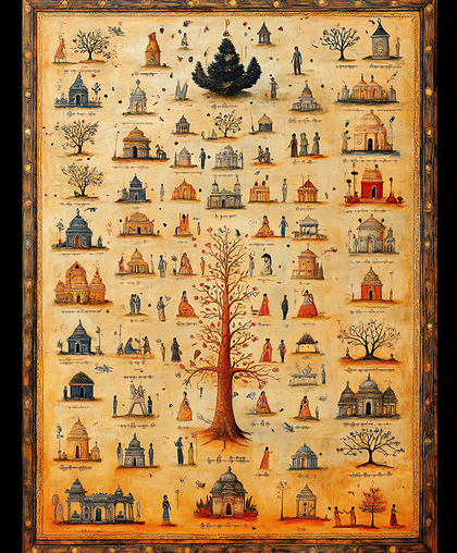 Indian Village Life Tree