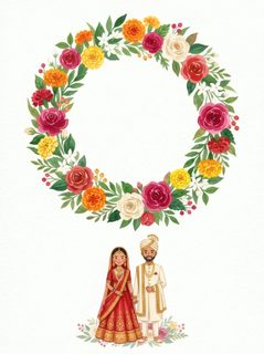 indian wedding illustration