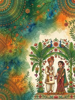 indian wedding illustration