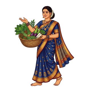 indian woman vegetable