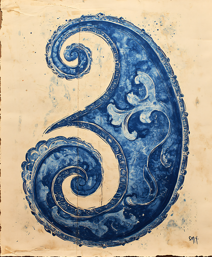 Indigo Paisley Swirl