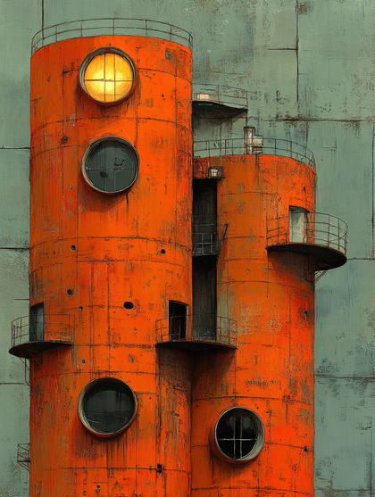 Industrial Cylindrical Towers