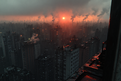 Industrial Sunset Cityscape