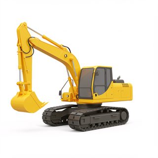 yellow crawler excavator