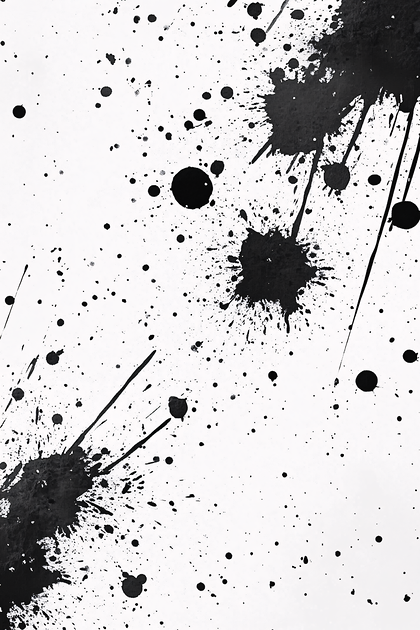 Ink Splatters on White Background
