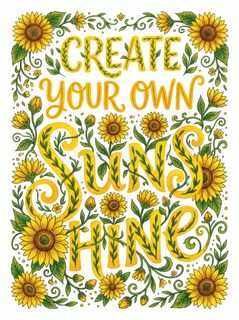 sunflower typography poster
