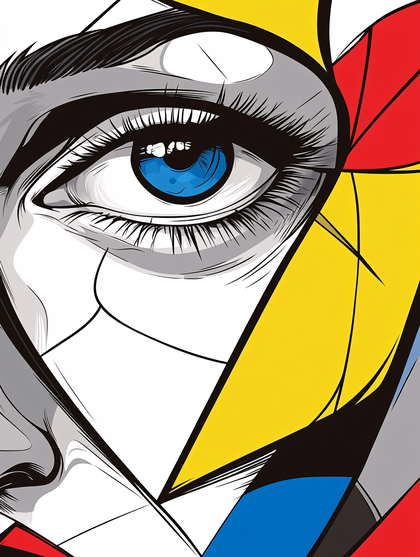 Intense Blue Eye Pop Art