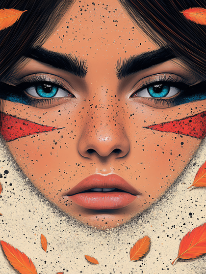 Intense Blue Eyes Face Paint Woman
