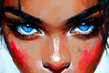 Intense Blue Eyes Portrait